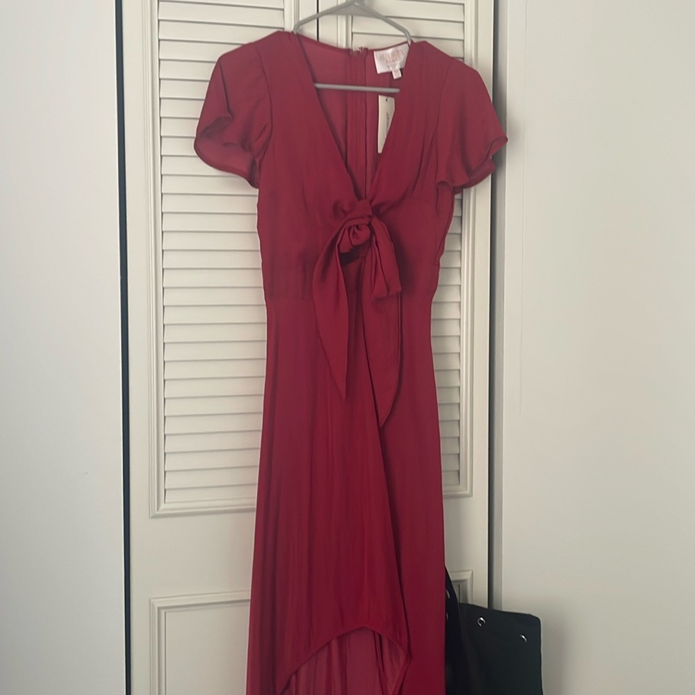 Red satin dress from Francesca’s